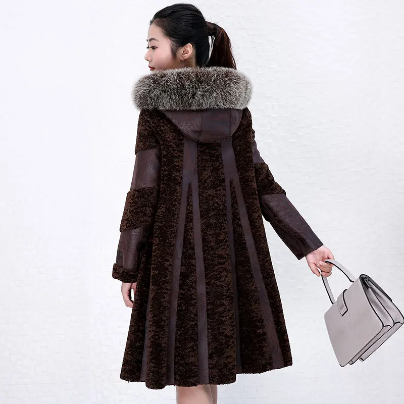 Пальто с натуральным мехом осенне зимняя куртка женская одежда 2020 корейское
