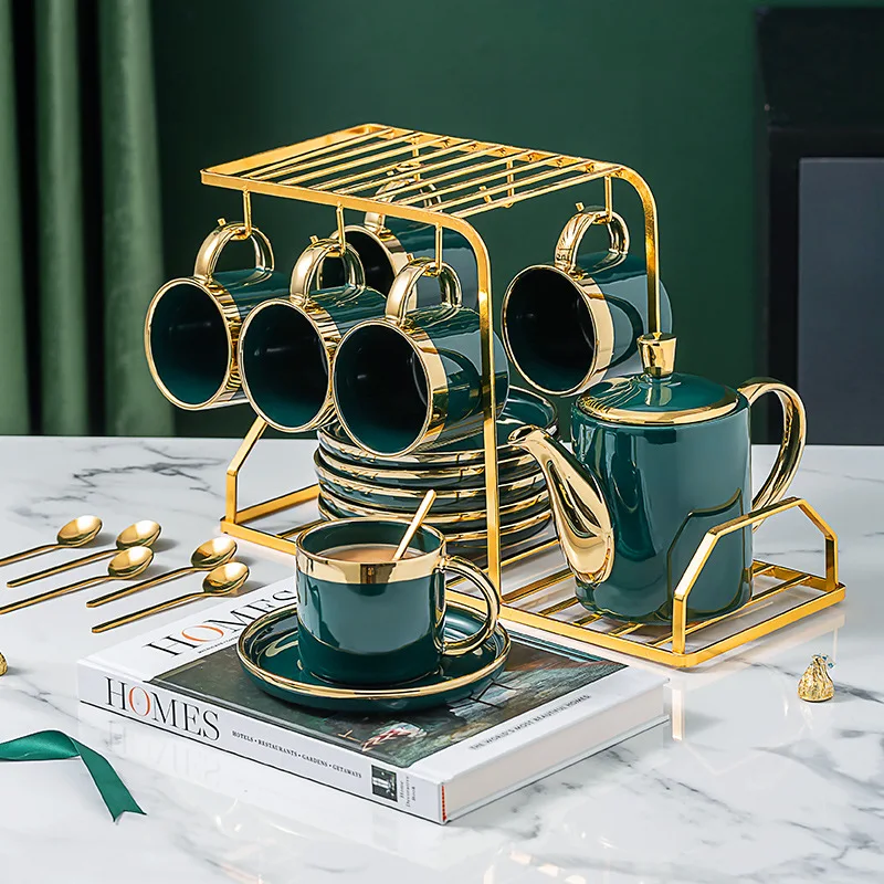 240ml/800ml Tea PotSets European British Cup Coffeeware Cups and Mugs Coffe Cup With Lids Coffee Drinkware Accessories