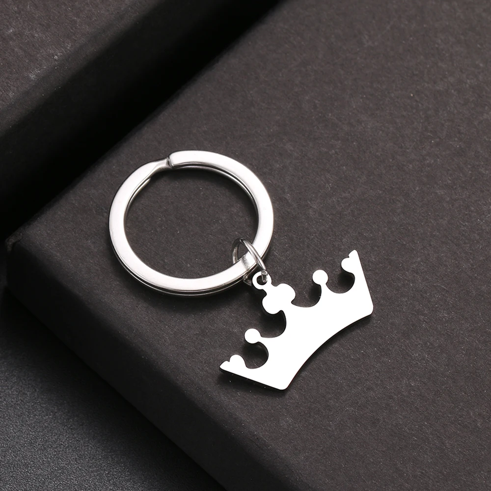 Брелок из нержавеющей стали в виде короны серебристого цвета модный брелок для
