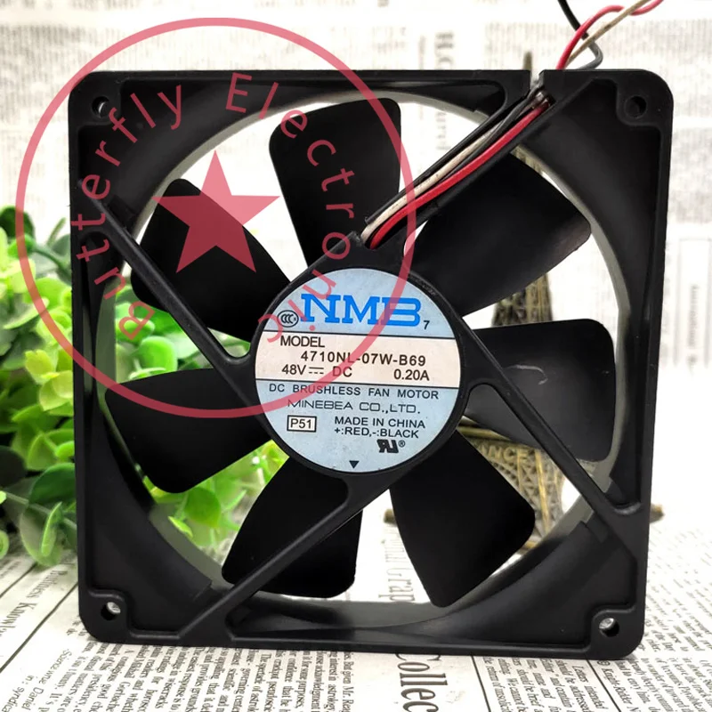 

Новый 4710NL-07W-B69 постоянный ток 48 в 120 А инверторный охлаждающий вентилятор кулер 120*12025*25 мм 12 см