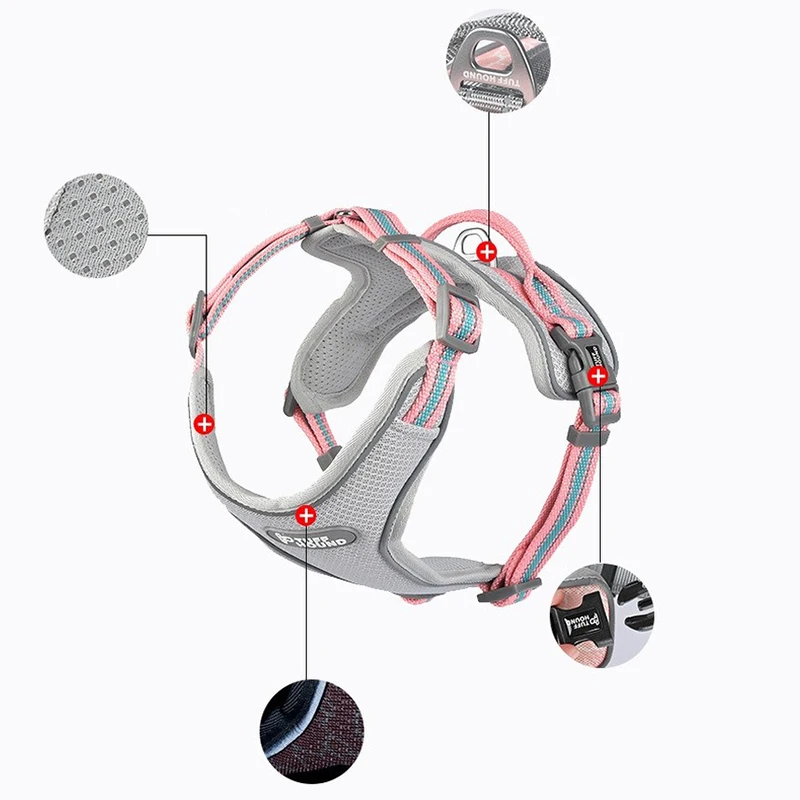 Светоотражающий Поводок для собак регулируемый не тянет нейлон Сбруя поводок