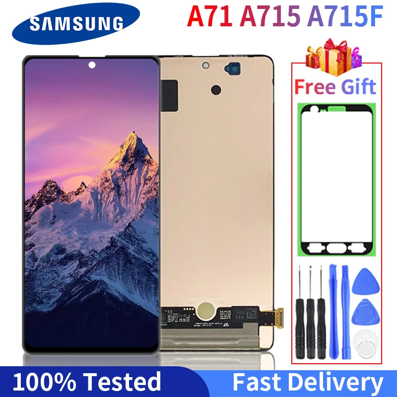 

100% Original 4G 5G LCD For Samsung Galaxy A71 A715 A715F A715FD Display Touch Screen Digitizer Assembly Replacement Part