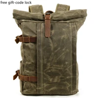 weysfor vogue oil waxed canvas backpack laptop bag multifunctional outdoor anti theft waterproof travel bag leisure backpack