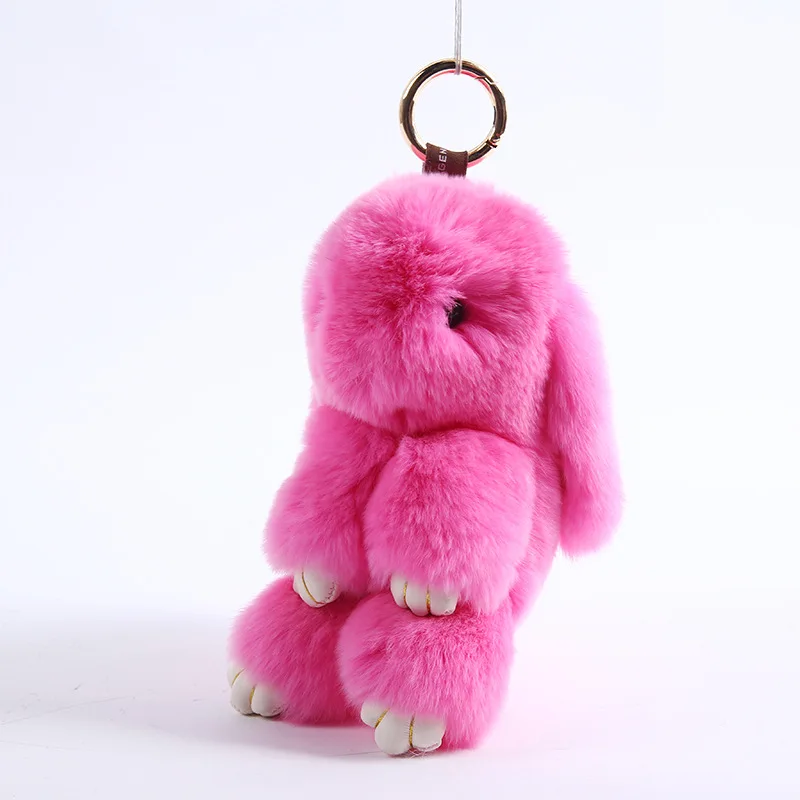 Брелок с помпоном из меха кролика 14/18 см | Игрушки и хобби