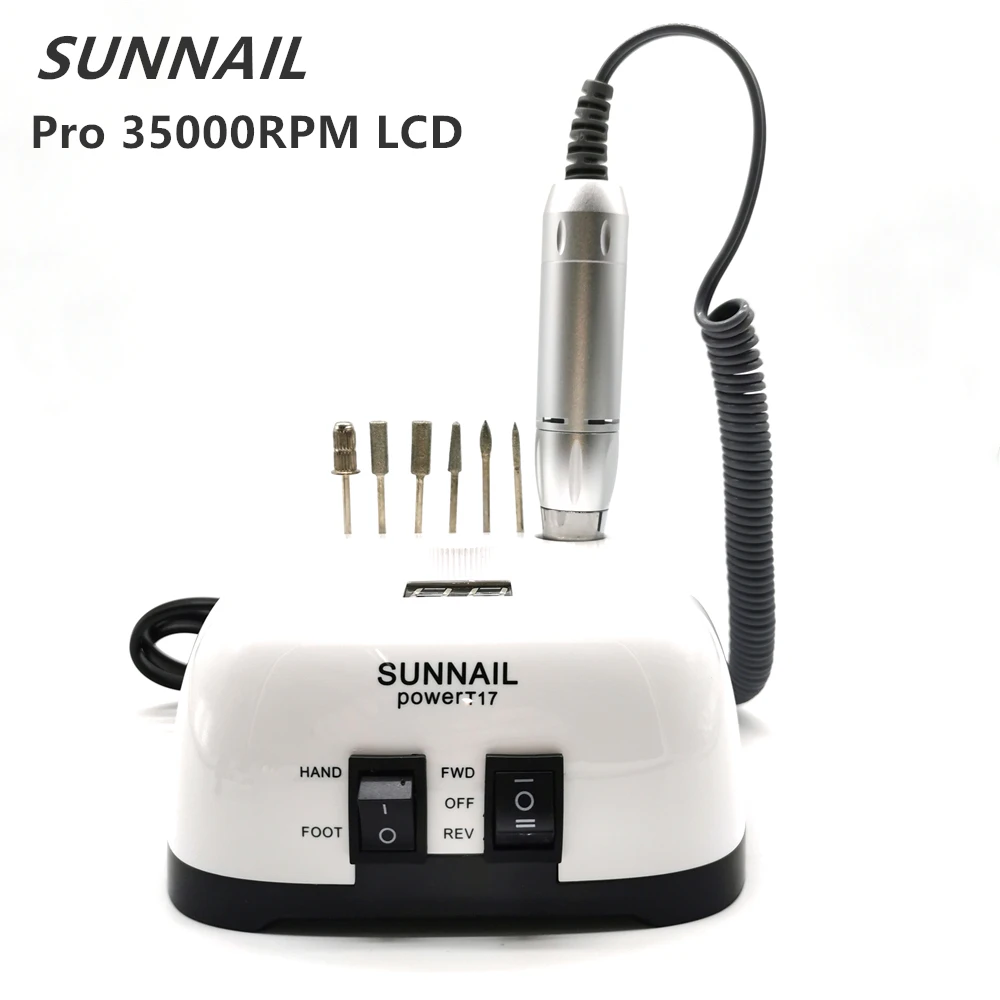 Strong SUN Electric Nail Drill 35000rpm Manicure Machine Pedicure Tools Accessoires Drill Bits File Nail Art Equipment With LCD
