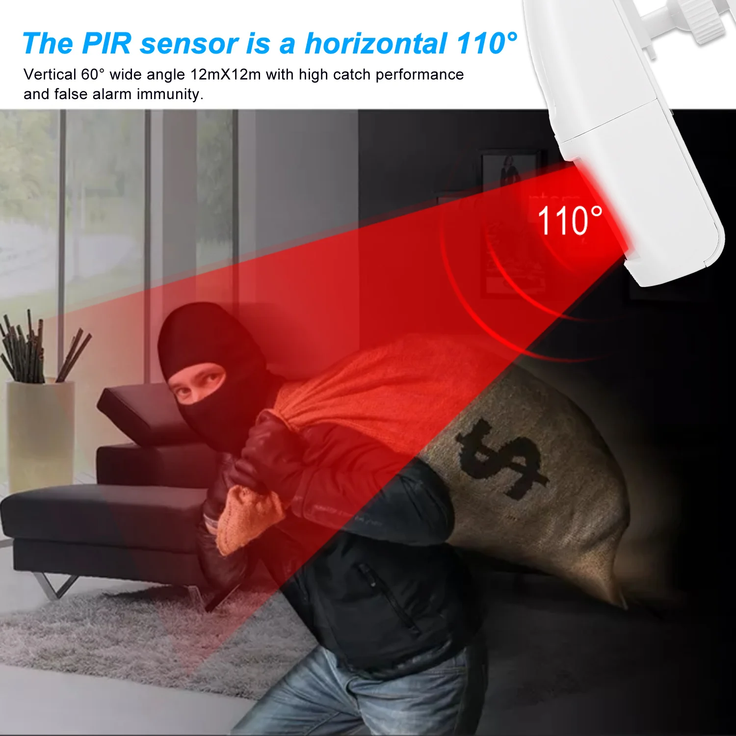 Беспроводной пассивный инфракрасный датчик движения 433 МГц 15 кг | Безопасность и