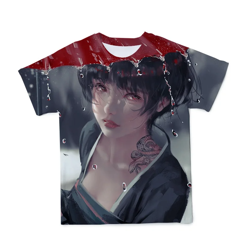 

2021 Ghost Blade 3D Print T-shirt Summer Comics Children's Clothing Cartoon O-Neck Kawaii Kids T-shirt Girls Boys Harajuku Tops