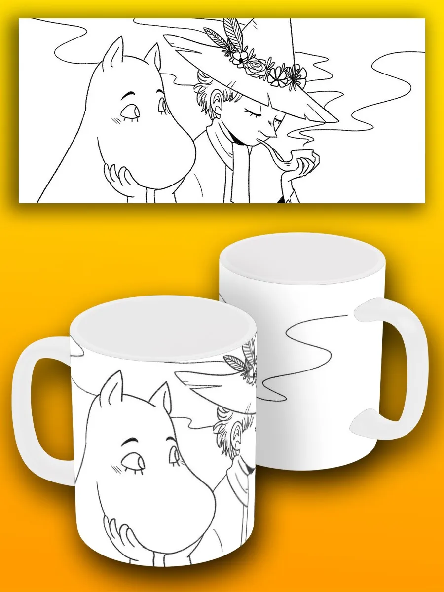 Кружка белая мультфильм муми тролль moomin - 6735 | Кружки