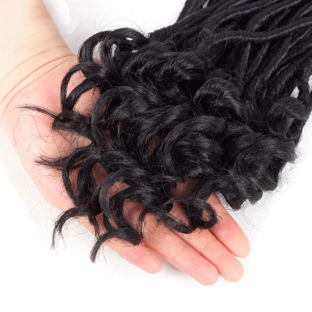 Goddess Locs вязанные крючком волосы волнистые искусственные с кудрявыми концами