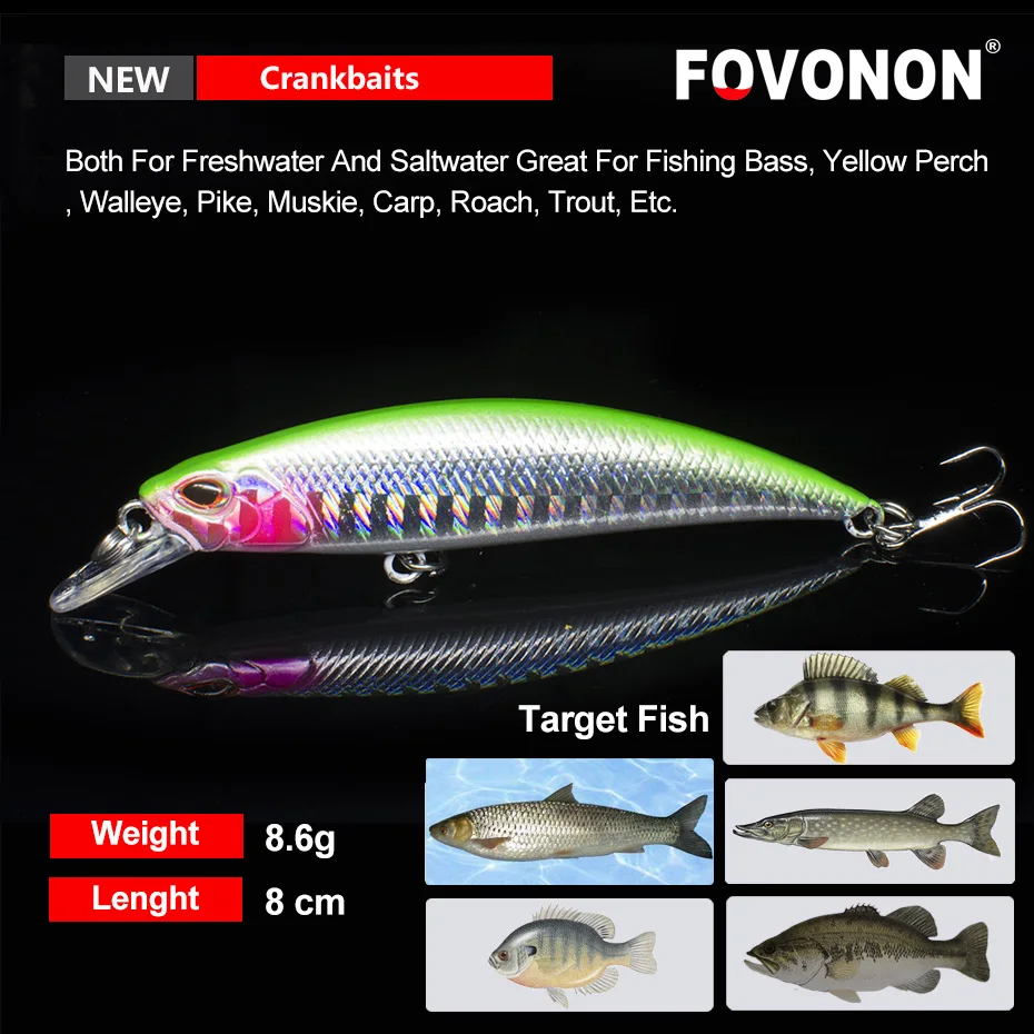 Воблер FOVONON для дальней рыбалки приманки воблеры приманка Джеркбейт |