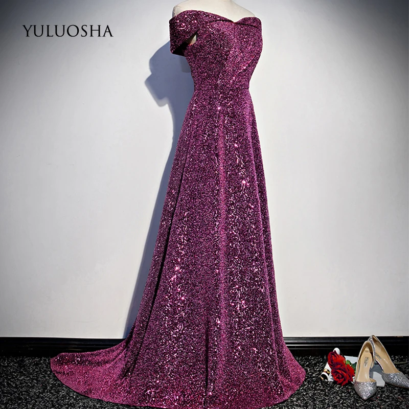 YULUOSHA/Новое поступление Модное длинное вечернее платье без рукавов с вырезом