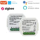 Tuya Smart Life Zigbee модуль переключателя 12 банды сбез нейтрального 2-полосного беспроводного управления работа с Alexa Google Home 220-240 В
