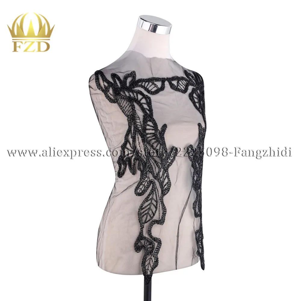 Нашивки ручного шитья с красными и черными бусинами трубчатые бусины каменные