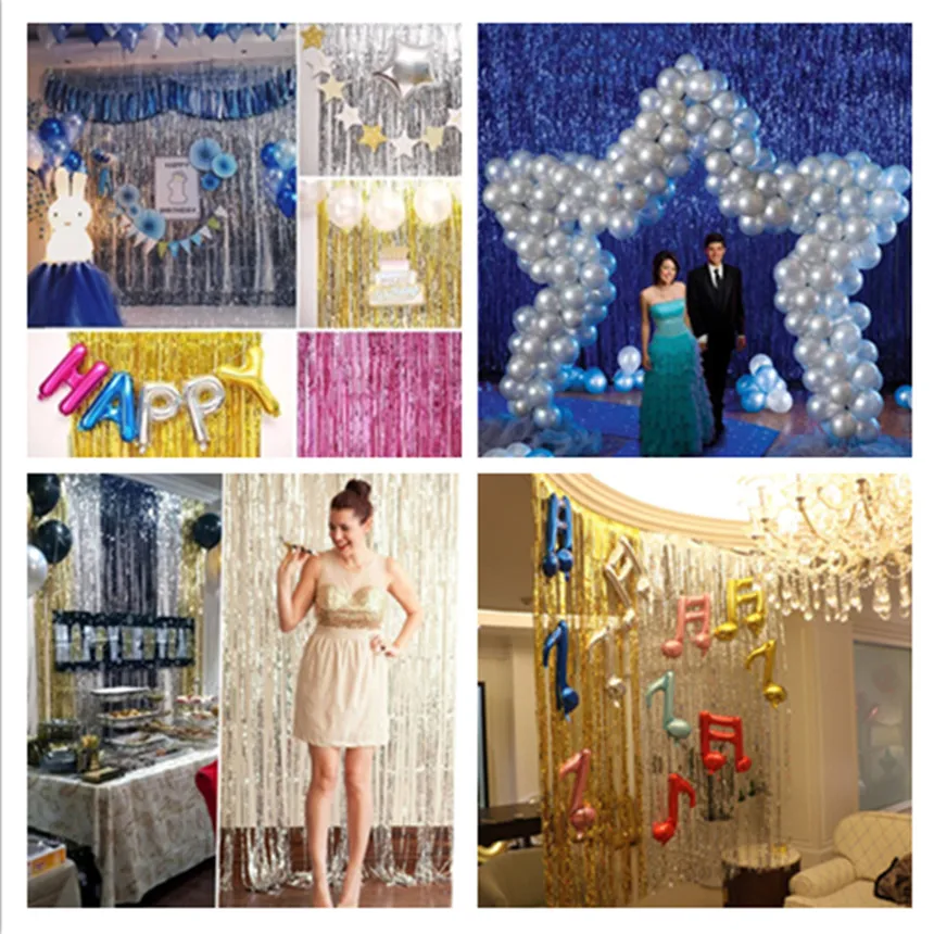 

DIY Birthday Decor Curtain Metallic Foil Fringe Shimmer Wedding Decoration Baby Shower Party Decoration Valentine's Day Decor