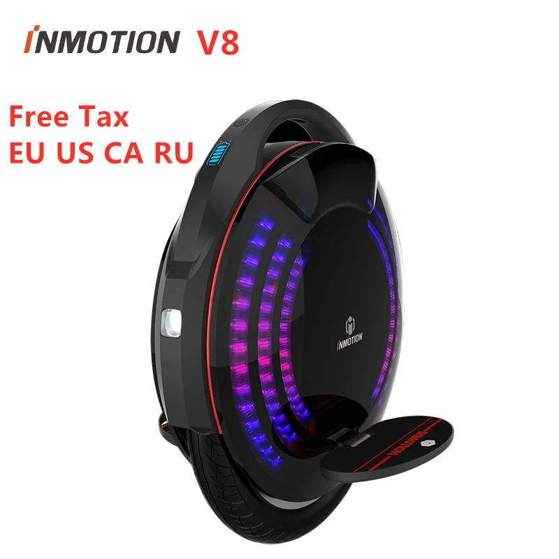 2020 Original INMOTION V8 Unicycle Self Balancing Scooter With Decorative Lamps 30km/h Monowheel One Wheel Electric Hover Board | Спорт и