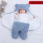 Детский спальный мешок, супермягкое пушистое кашемировое Хлопковое одеяло для новорожденных, одежда для маленьких мальчиков и девочек, спальный мешок, мешок для ухода за ребенком