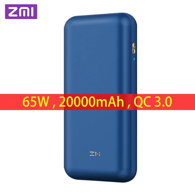 Внешний аккумулятор ZMI QB823 65 Вт 20000 мАч QC 3 0 быстрая зарядка для ноутбука Xiaomi Mi 9 iPhone