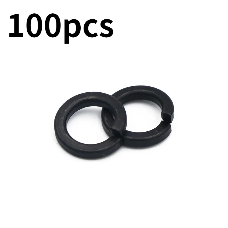 

100Pcs M2 M2.5 M3 M4 M5 M6 M8 M10 M12 M14 M16 M18 M20-M30 8.8 Black Washer Elastic Gasket Black Spring Washer