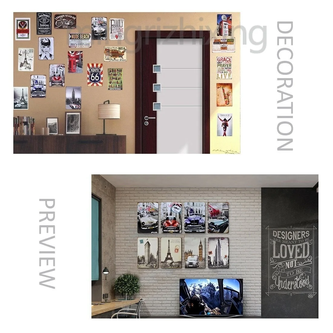 Жестяной винтажный металлический знак в виде кофе Настенный декор для кухни бара