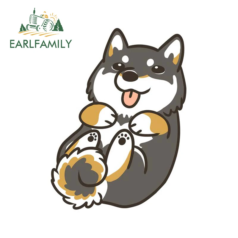 

EARLFAMILY 13 см x 9,7 см, черная Автомобильная наклейка Шиба-ину, виниловая оконная наклейка для багажника, украшение для ноутбука, милое домашнее ж...