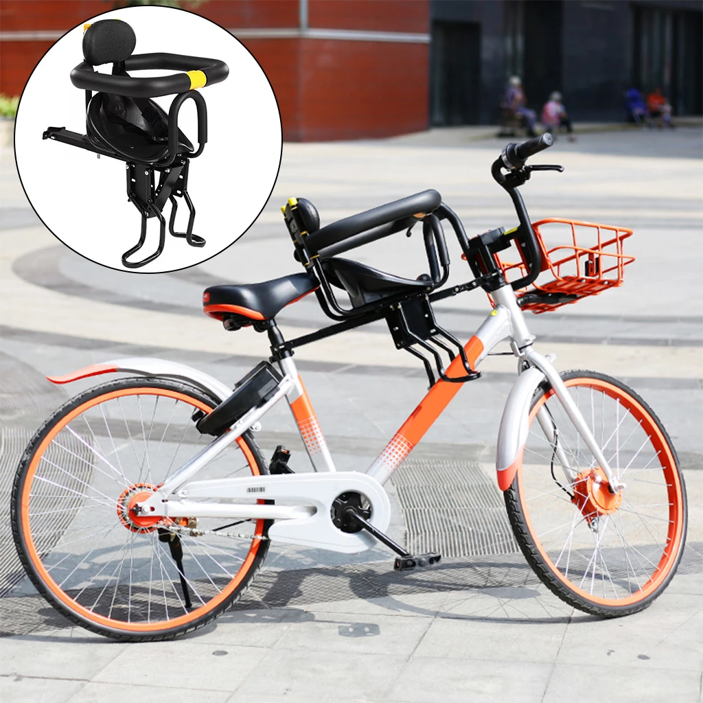 Seat Bike Front Baby Seat Kids Saddle Cushion With Foot Pedals Support Back Rest For Mtb Road Bike Children