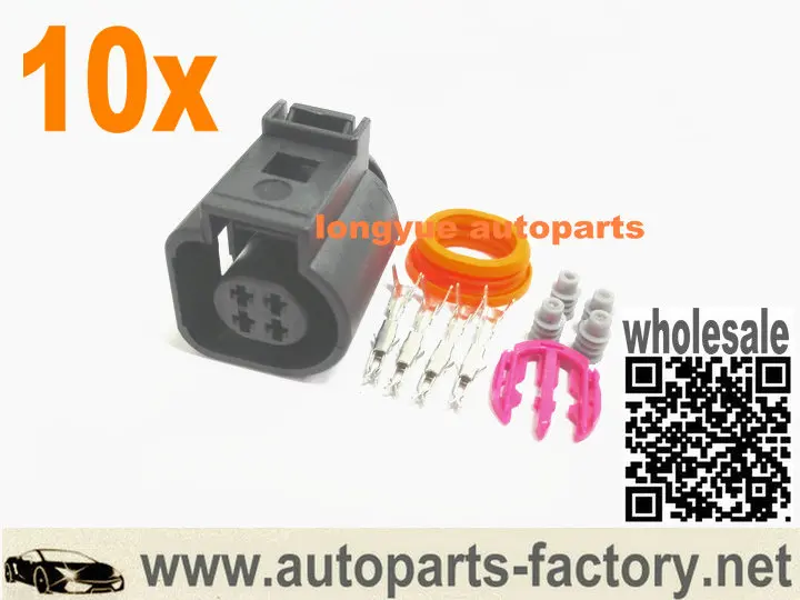 

Longyue 10set 4-Pin Repair Plug Socket 4B0973712 For VW Jetta Golf Passat Audi A4 4B0 973 712