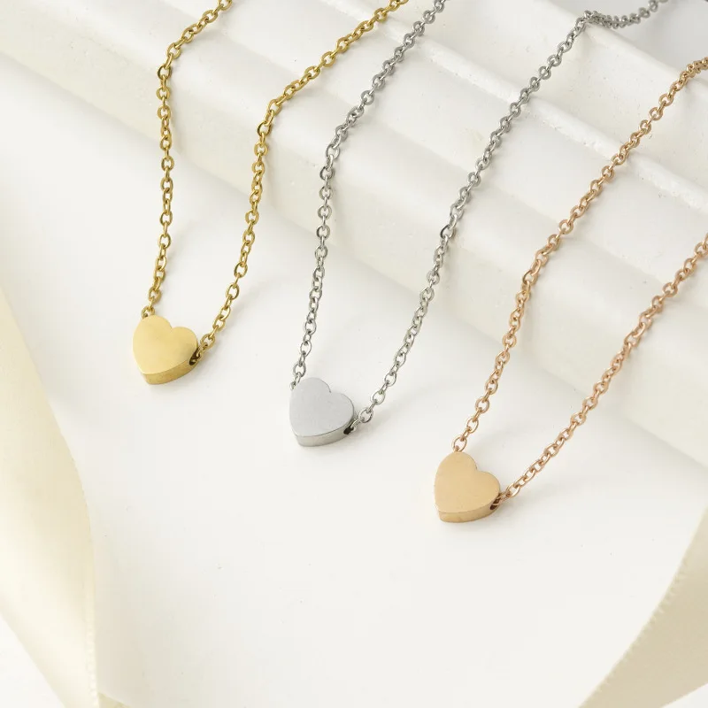 Ожерелье-цепочка из нержавеющей стали в форме сердца для женщин и мужчин 3*8 мм