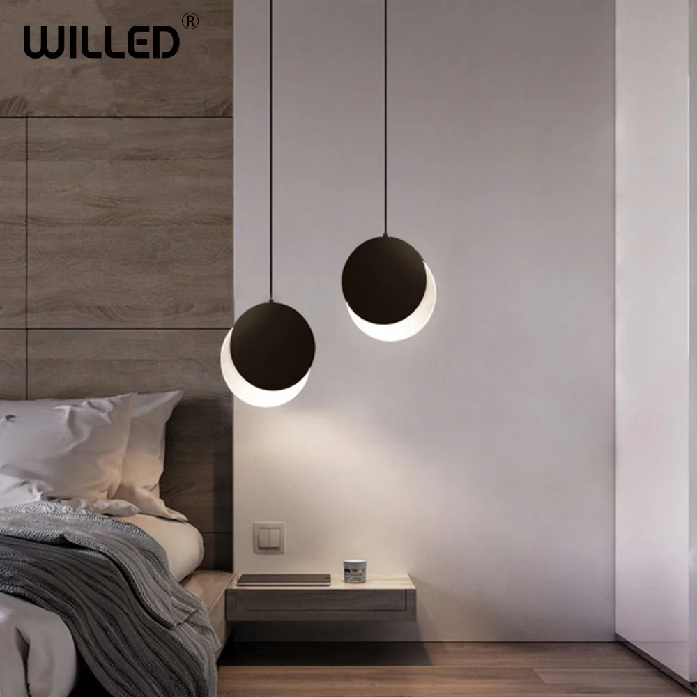 Полулунный светодиодный подвесной светильник креативный дизайн прикроватная