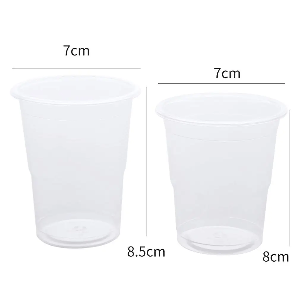 50 шт. прозрачные одноразовые чашки домашние для питья из пищевого полипропилена