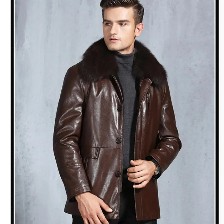 Кожаная куртка джескет мужская одежда из натуральной кожи Меховые Пальто