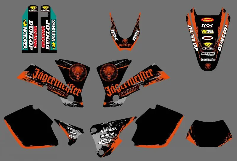 

new style (0415) TEAM GRAPHICS & BACKGROUNDS DECALS FOR KTM EXC 125 200 250 300 400 450 525 2003