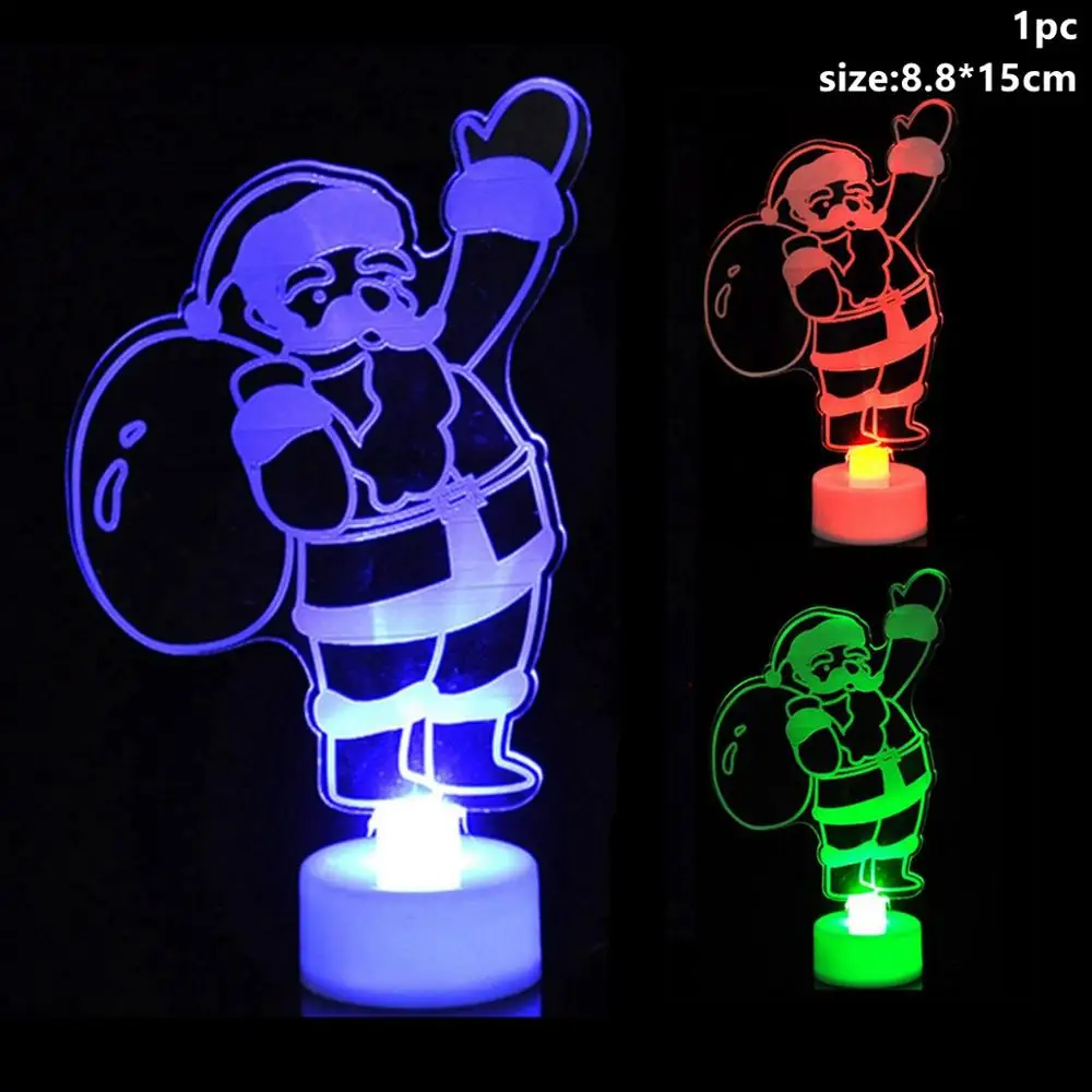 Xmas Light 19 Taoup Счастливого Рождества светодиодный свет Подвески Висячие украшения Рождественская Украшение стола для дома Рождественские Санта Клаус огни снеговик - Цвет: Xmas Light 19