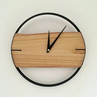 nordic wrought iron solid wood personality wall clock living room bedroom modern 12inch