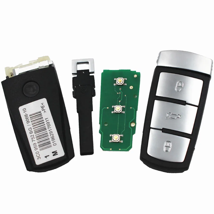 3-кнопочный смарт-ключ для автомобиля Volkswagen 3C0 959 752 BA 433 МГц 434 ID48 чип VW Passat B6 Magotan CC
