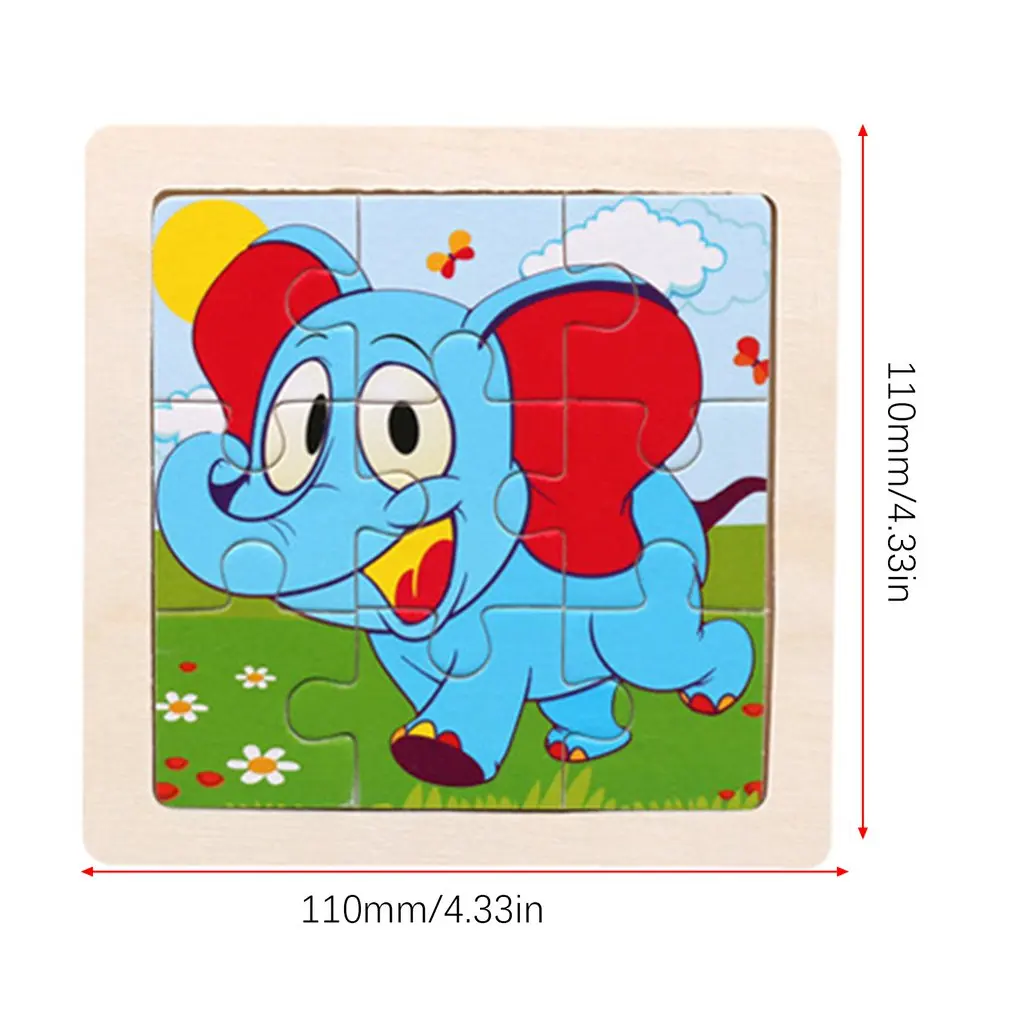 

Mini Size Kids Toy Wood Puzzle Wooden 3D Puzzle Jigsaw For Children Baby Cartoon Animal Traffic Puzzles Educational Toy