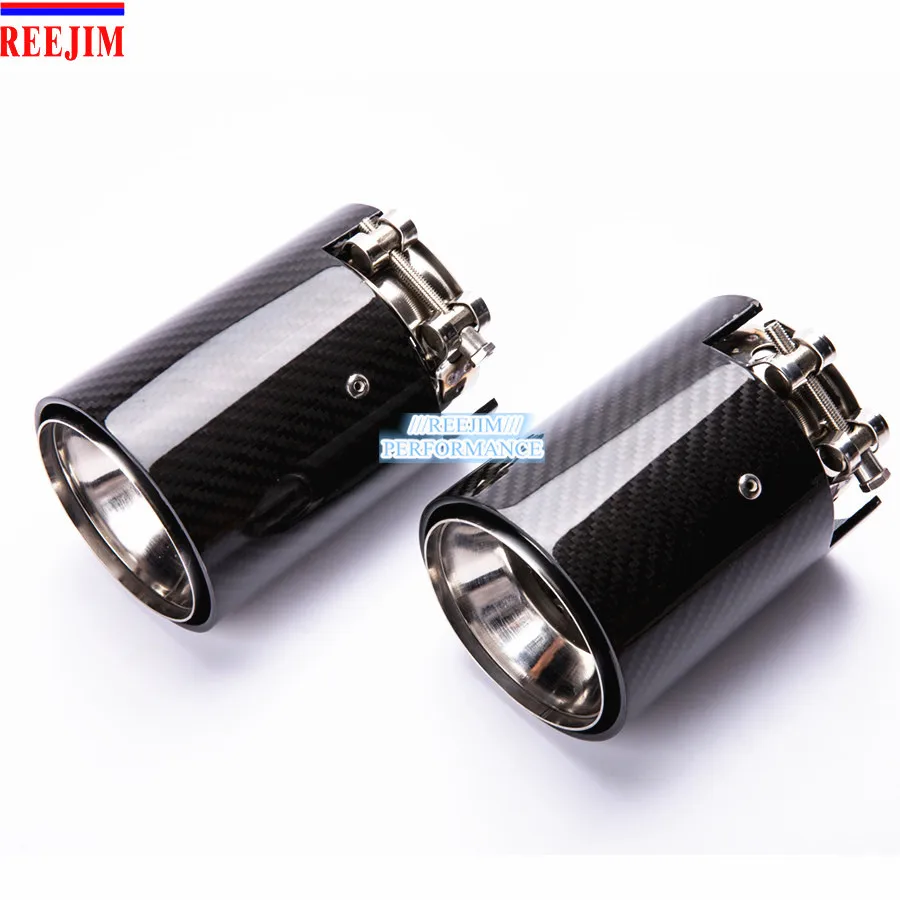 Наконечник для выхлопной трубы из натурального углеродного волокна 2 шт. BMW M