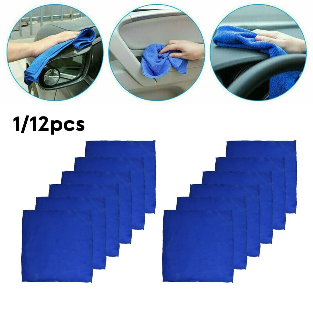 

1/12Pcs 25x25cm Car Cleaning Drying Cloths Car Wash Towels Rag Detailing Car Towel Super Absorbent Absorb Wax Polishing