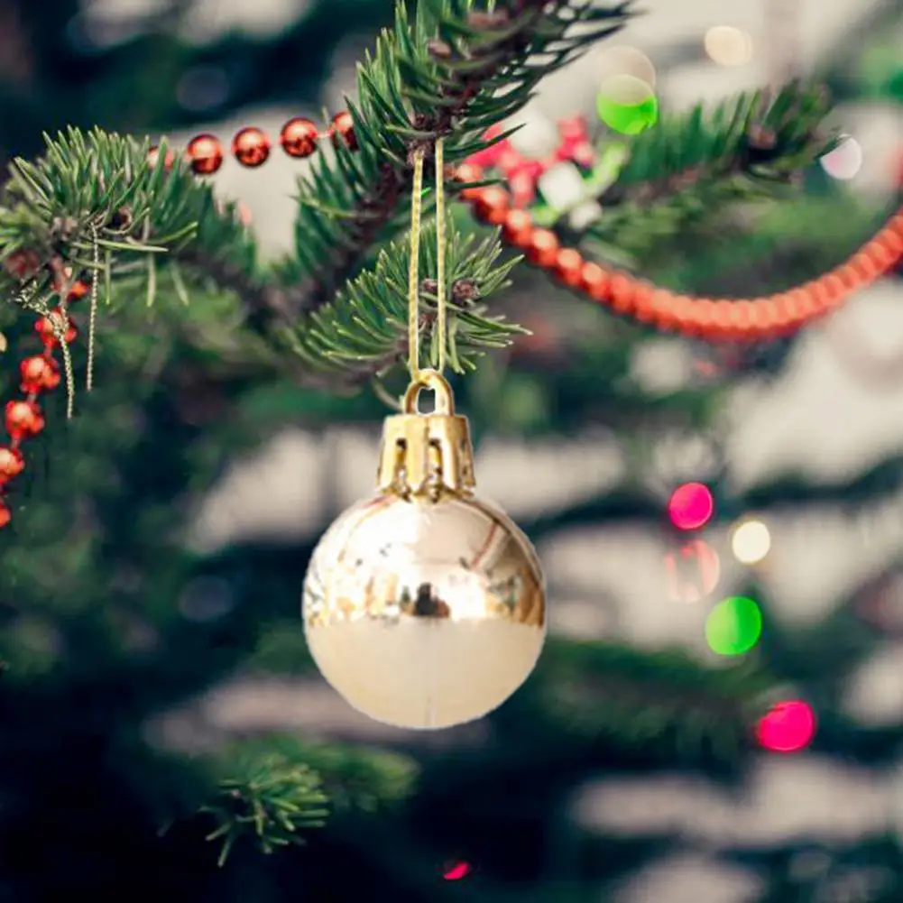 

24Pcs/Box Christmas Ball Electroplated Surface Exquisite Plastic Lightweight Glitter Christmas Decoration Hanging Balls