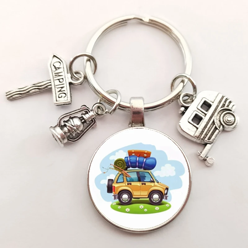 Новый милый брелок для ключей я люблю походный прицеп вывеска отпуск путешествие