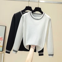 knitted hollow out pullovers womens sweater spring autumn fashion o neck pull femme loose casual jumpers solid long sleeve top