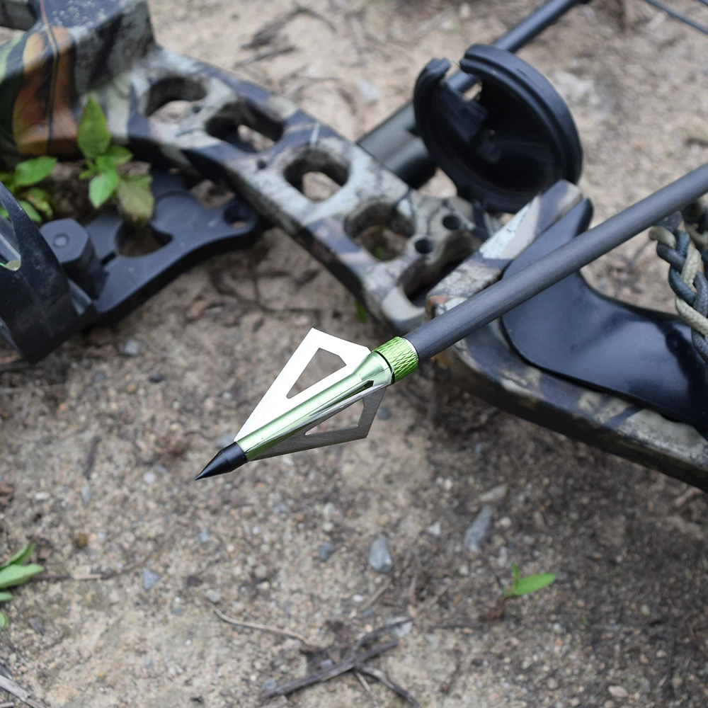 

12 шт. 100 наконечники для стрел Grain Broadheads В комплект входят 3 лезвия советы для стрелки болты стрельба из лука лук открытый склад США Бесплатна...