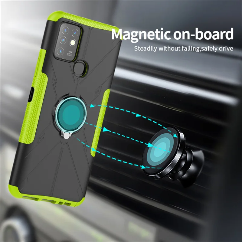 for infinix hot 10 case for infinix hot 10 capas pc shockproof bumper back magnetic holder for cover infinix hot 10s 10 fundas free global shipping
