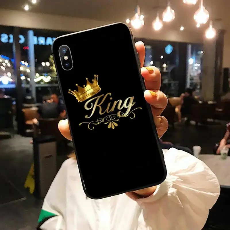 

Golden blue king queen princess Phone Case for iPhone 11 12 pro XS MAX 8 7 6 6S Plus X 5S SE 2020 XR