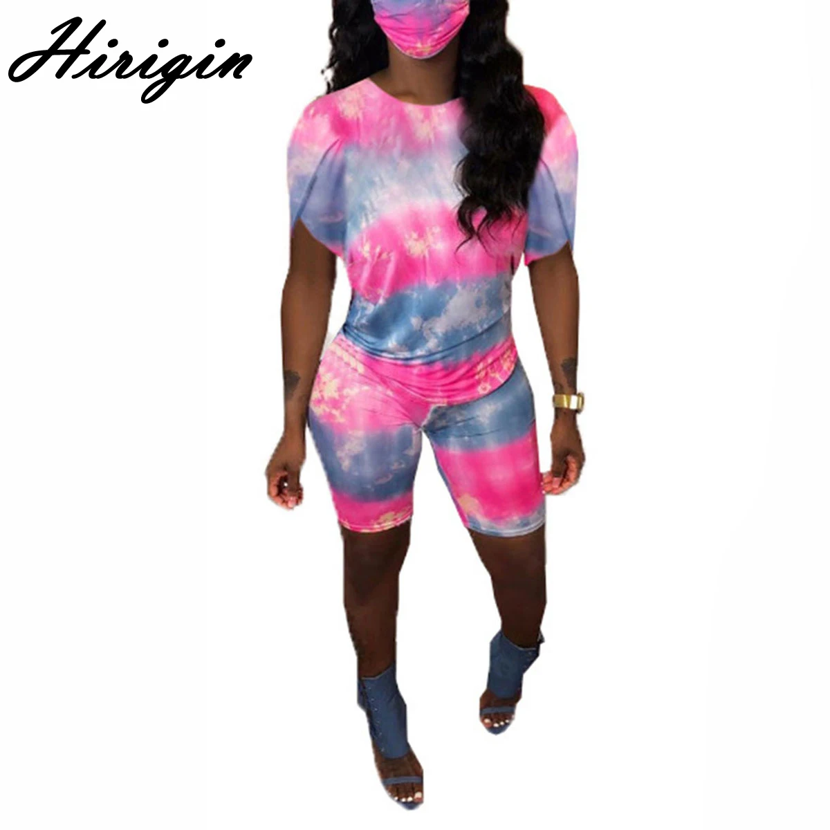 Модный летний женский костюм с растительным геометрическим принтом топ коротким