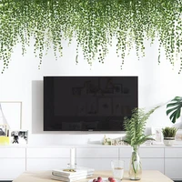 green plant wall sticker green leaves vine pvc wall decal home bedroom living room background decoration diy wallpaper sticker