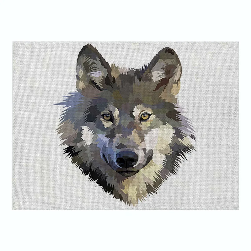 Хлопковый льняной коврик для стола милые Мультяшные животные кошка собака