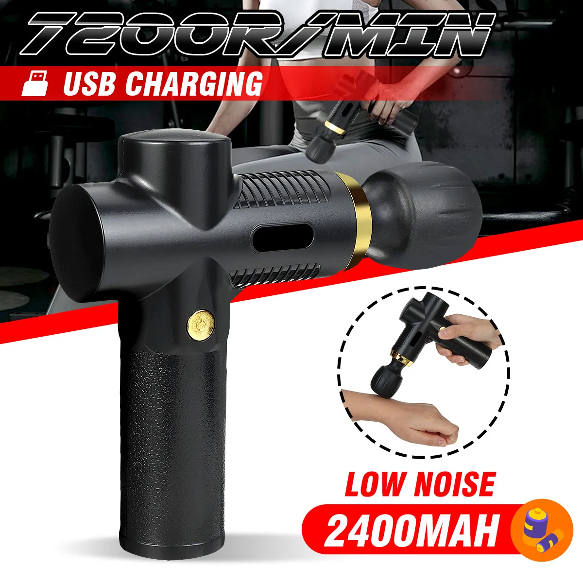 

7200r/min Mini Therapy Massage Gun Muscle Massager Pain Sport Massage Machine Relax Body Slimming Relief