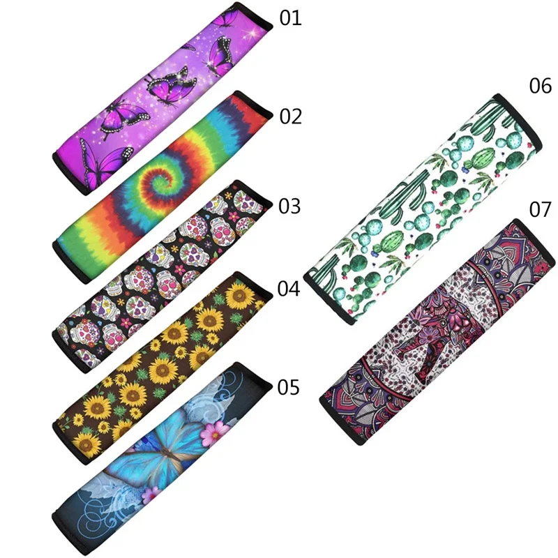 Чехлы для автомобильных ремней безопасности с рисунком бабочки радужных цветов