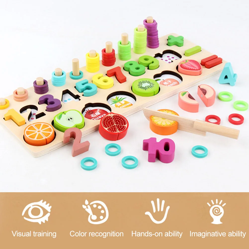 1 Набор детских сочетающихся цифровых фруктов познания Три в одном Обучающие