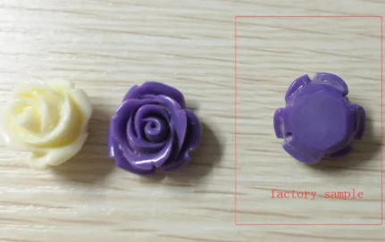 

5000pc Flat Bottom No Hole 15mm Black Color Resin Plastic Flower Loose Beads